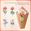 Floral gold foil decorative stickers for DIY scrapbooking in four colorful rose patterns - Thorn Rose Charm