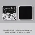 Crow Ink black stamp pad with eco-cotton and neutral ink in 77x77x20mm size - Crow Ink