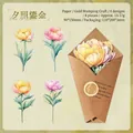 Gilded floral bookmark card set with sunset gold foil patterns for DIY journals - Sunset Gilt