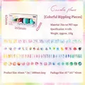 Colorful PET decorative tape set with 4 rolls of watercolor bubble patterns - Rippling Square Pieces