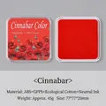 Vintage cinnabar red ink pad for journaling with decorative floral lid design - Cinnabar Color
