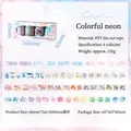 Dreamy neon PET decorative tape set with 4 rolls of watercolor and floral patterns - Neon Rainbow
