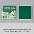 Square vintage stamp ink pad in Empty Blue with floral pattern lid for scrapbooking - Empty Blue