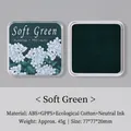 Soft Emerald square ink pad with floral lid for vintage scrapbooking and craft stamps - Soft Emerald