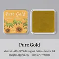 Eco-friendly golden stamp pad with sunflower lid for scrapbooking and craft stamps - Pure Gold