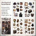 Mechanical Heart steampunk waterdichte PET stickers met vintage klok- en tandwielmotieven - Mechanische Hartslag