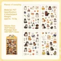 Süßes Hunde-Aufkleber-Set aus PET 4 Blatt für DIY-Journal und Kartendeko - Golden Wagger (4 Stück) / 150*100mm