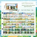 Joyful Wilderness Quest Washi Tape Set 4 rolls 80mm width for DIY scrapbooking decor - Joyful Wilderness Quest