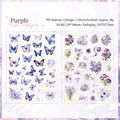 Paarse vlinder en bloemen PET-stickerset voor creatief knutselen en journaling - Paarse Vlindergeur