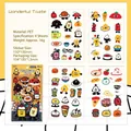 Cartoon food PET stickers set with 4 sheets of cute bread and fruit hand-drawn graphics - Delicious Taste / 4pcs
