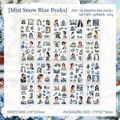 Autocollants décoratifs PET Forêt d'hiver 20 feuilles pour scrapbooking Thème Bleu - Bleu Brumeux