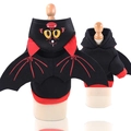 Halloween bat pet hoodie with red wings and cartoon face for cats and small dogs - XS / Red Black Wings