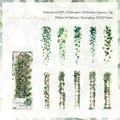 Green vine and flower floral PET stickers, waterproof 10-piece set for DIY journaling - Green Vine Wonderland