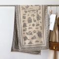 Close-up of vintage nautical totem scarf with tassels hanging in a warm aesthetic scene - Grey (GSJ-358)