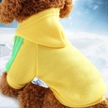 Sweat à capuche sport jaune avec rayures vertes pour petits chiens et chats en hiver - S / Jaune