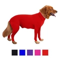 Bright red high-elastic four-legged pet bodysuit for recovery and hair protection - S / Red