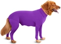 Elastic purple dog bodysuit in four-legged style for medium and large pets - S / Purple