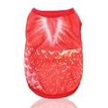 Chaleco rojo transpirable para mascotas con estampado de fresas para perros y gatos - Estampado de Fresa (Chaleco con Fresa 3D Grande)