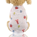 White summer pet vest with cartoon marine prints like crabs and lobsters for small dogs - Breathable Vest - Underwater World / Xs Chest 30cm Back Length 20cm