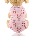 Pink dog cooling vest with white bunny print for French Bulldogs and small breeds - Breathable Vest - Multiple Pink Bunnies / Xs Chest 30cm Back Length 20cm