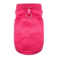 Detailed view of rose red fleece pet vest with reinforced webbing and metal D-ring - XL / Tops / Rose Red