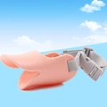 Museruola per cani a becco d'anatra rosa con cinturino in nylon grigio regolabile e fibbia - S / Rosa
