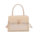 Borsa a tracolla bianco crema chic con trame intrecciate e chiusura a goccia oro - Bianco Sporco