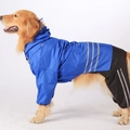 Imperméable pour grand chien bleu roi avec bandes réfléchissantes de sécurité - S / Bleu