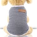 Chaleco a rayas para mascotas en blanco y negro con parche de cuero para perros pequeños - XS / Rayas Negras
