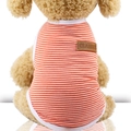 Chaleco de rayas naranjas para perros y gatos con parche de cuero y borde blanco - XS / Rayas Naranjas