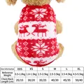 Tabella taglie del maglione natalizio con renna in flanella calda per cani e gatti - XS / Gilet Renna Rossa Senza Maniche