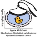 Light blue knitted pet bib with yellow duck embroidery and white wavy edges for dogs - Blue Little Duck