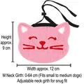 Pink knitted cat-shaped pet bib with adjustable drawstring for small and medium dogs - M (Cord Length 64cm, for Pets under 15kg) / Pink Cat Style
