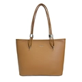 Borsa tote David Jones Paris marrone in ecopelle martellata con spalline sottili - Cuoio