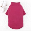 Pull rayé élastique en coton magenta pour chiens et chats, vêtement confortable - Rose rouge