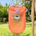 Gilet orange pour animaux avec imprimé ours et ruban, suspendu sur cintre perlé - S / Orange (Souris à Grosses Dents)