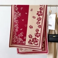 Sciarpa scialle vintage color-block con stampe floreali a farfalla e frange morbide - 66*186cm / Rosso (GSJ-296)