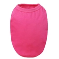Detail of rose pink sleeveless pet t-shirt featuring ribbed crew neck and knitted fabric - 100% Cotton Vest Pure Rose Red / Xs Chest Circumference 30cm Back Length 17cm