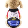Funny dog sweatshirt featuring red, white, and blue muscle print with a crown logo - Red White Blue Boxer Costume