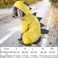 Imperméable jaune pour chien motif dinosaure avec tableau des tailles inclus - Style Dinosaure Jaune