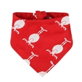 Close-up of red dog bandana featuring white reindeer print and quality stitching detail - Large / Red White Deer