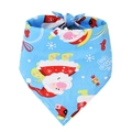 Light blue Christmas dog bandana with Santa Claus and snowflake patterns on white background - Sky Blue Santa