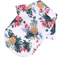 Hawaii-Haustierhemd mit Ananas und Blumenmuster für kleine Hunde und Katzen - XS / Weiß Ananas