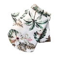 White pet dog shirt with tropical hibiscus and green palm leaf print for summer - Coconut Tree Shirt White