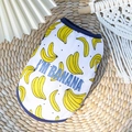 Chaleco de verano para mascotas con estampado de plátanos amarillos y texto I'M BANANA en malla - Chaleco-Patrón de Plátano
