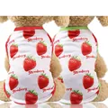 Chaleco transpirable para mascotas con estampado de fresas y bordes de colores - M / Chaleco-Fresa Roja