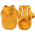 Ginger yellow pet hoodie for large dogs with warm fleece and functional zipper pocket - Ginger Yellow