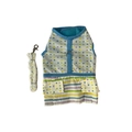 Polka dot and stripe pattern pet harness vest and leash set in purple and green - Light Blue Polka Dots & Stripes