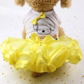 Pet clothing set with white dog print T-shirt and bright yellow tiered mesh tutu skirt - Doll Tutu Dress Yellow