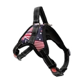 Durable dog harness with Australian flag print and reflective stitching for large dogs - US Flag Pattern